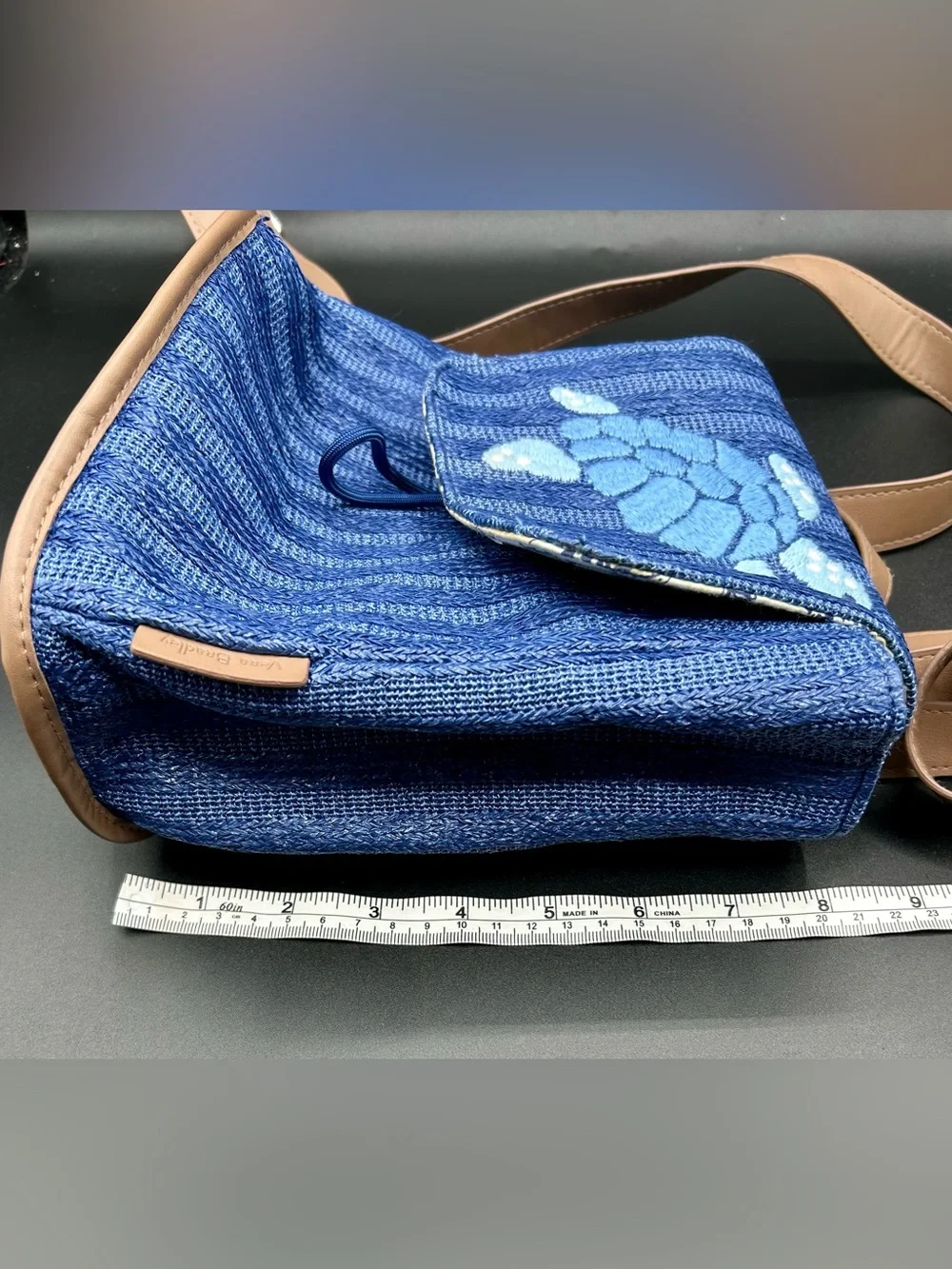 VERA BRADLEY Mini Backpack in The Regatta Turtle Blue .
